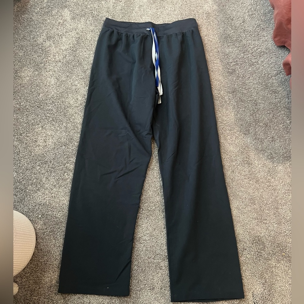 FIGS Scrub Pant Size Large Characol Grey/Blue Tie